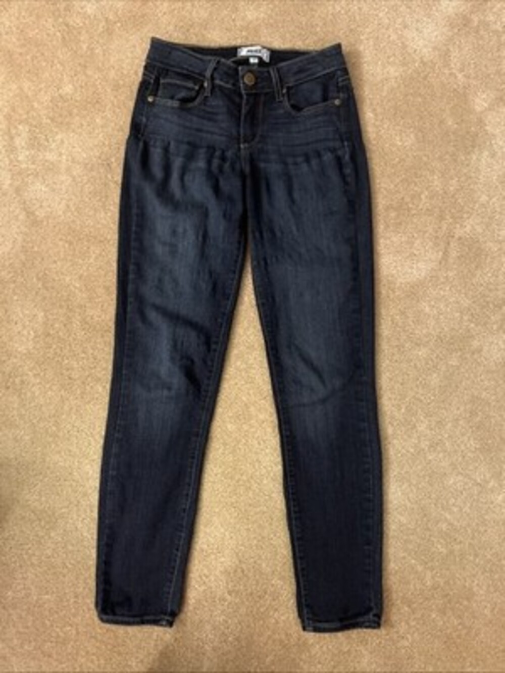 Paige Women's Verdugo Ankle Skinny Jeans Size 24 Dark Wash Stretch Denim - Picture 4 of 8